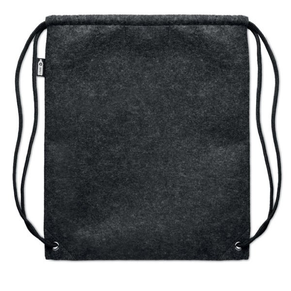 Rpet felt drawstring bag black gift suppliers Sleek black rpet felt drawstring bag perfect for carrying essentials with style