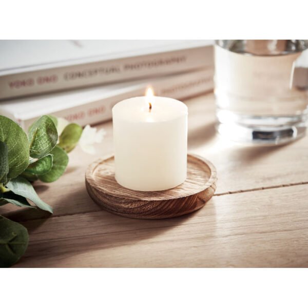 Candle on round wooden base 3 gift suppliers Candle on round wooden base