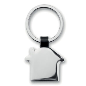 House shaped metal key ring