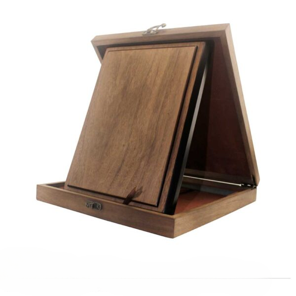 Vertical matt veneer wooden plaque with box