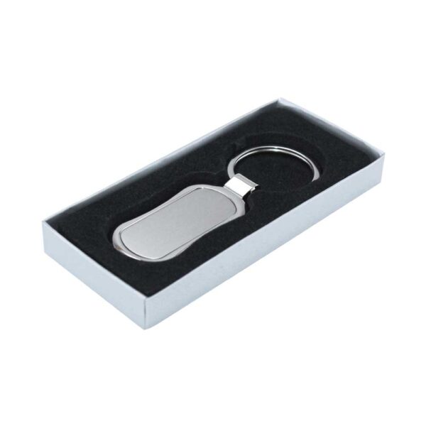 Customizable rectangular oval metal keychains sleek and durable
