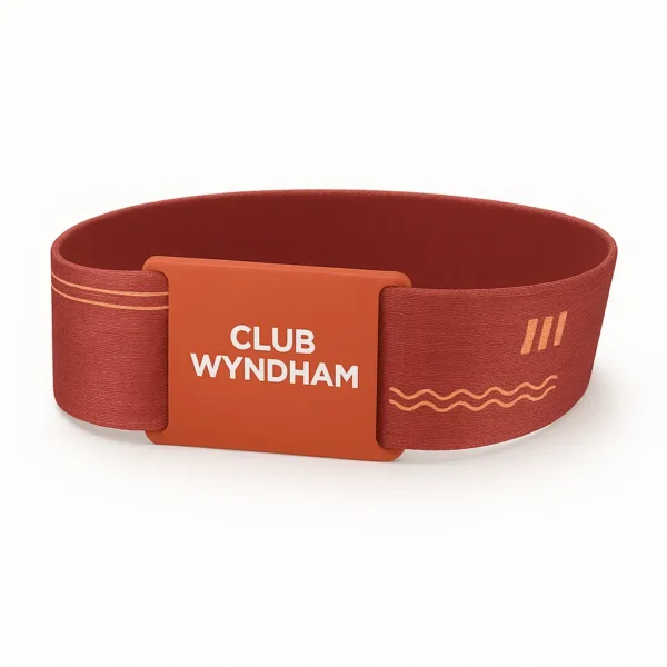 Custom slider tag elastic wristband bracelet mustang advertising trading llc Custom slider tag elastic wristband bracelet