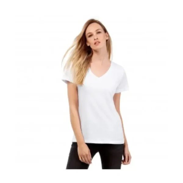 Custom women v neck organic cotton t shirt mustang advertising trading llc Custom women v neck organic cotton t shirt