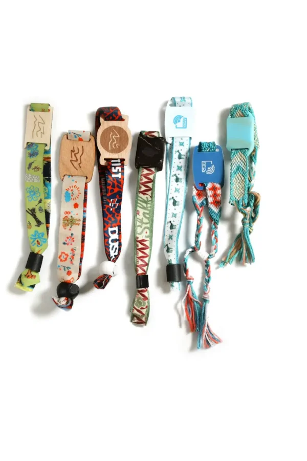 Custom woven fabric rfid wooden wristband mustang advertising trading llc Custom woven fabric rfid wooden wristband