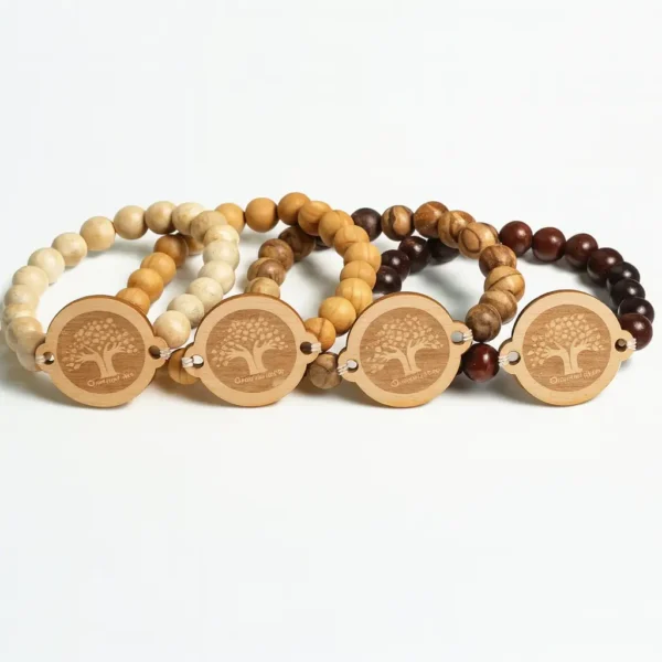 Eco wooden bracelet bead elastic rfid wristband in uae mustang advertising trading llc Eco wooden bracelet bead elastic rfid wristband in uae