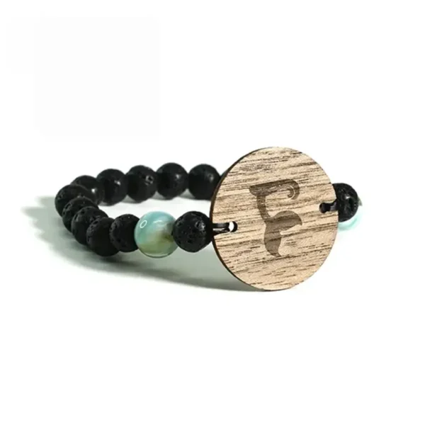 Lava stone beads rfid wooden elastic wristband hotelin qatar