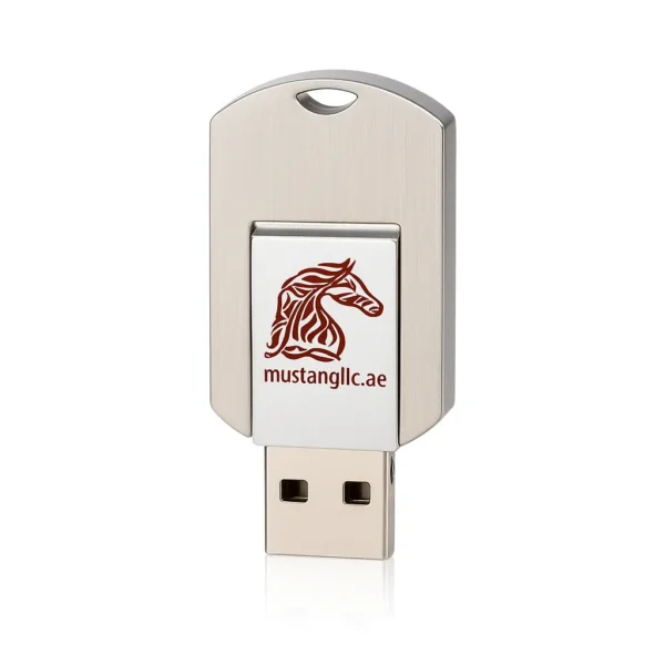 Silver swivel usb drive in gcc