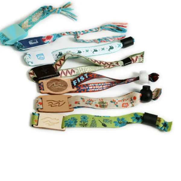 Woven fabric rfid wooden wristband in bahrain mustang advertising trading llc Woven fabric rfid wooden wristband in bahrain