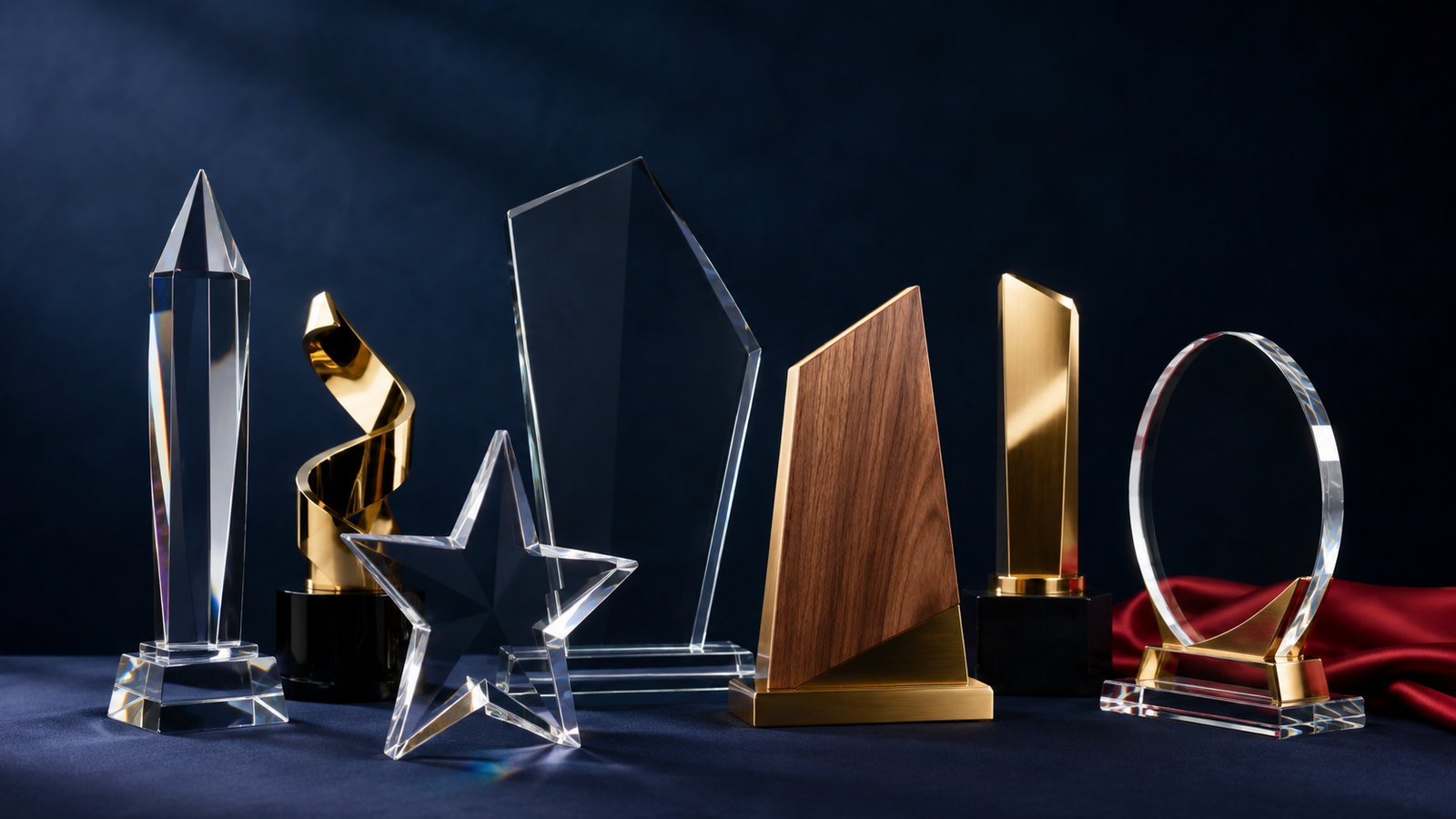 Award materials crystal metal acrylic and wood compared UAE