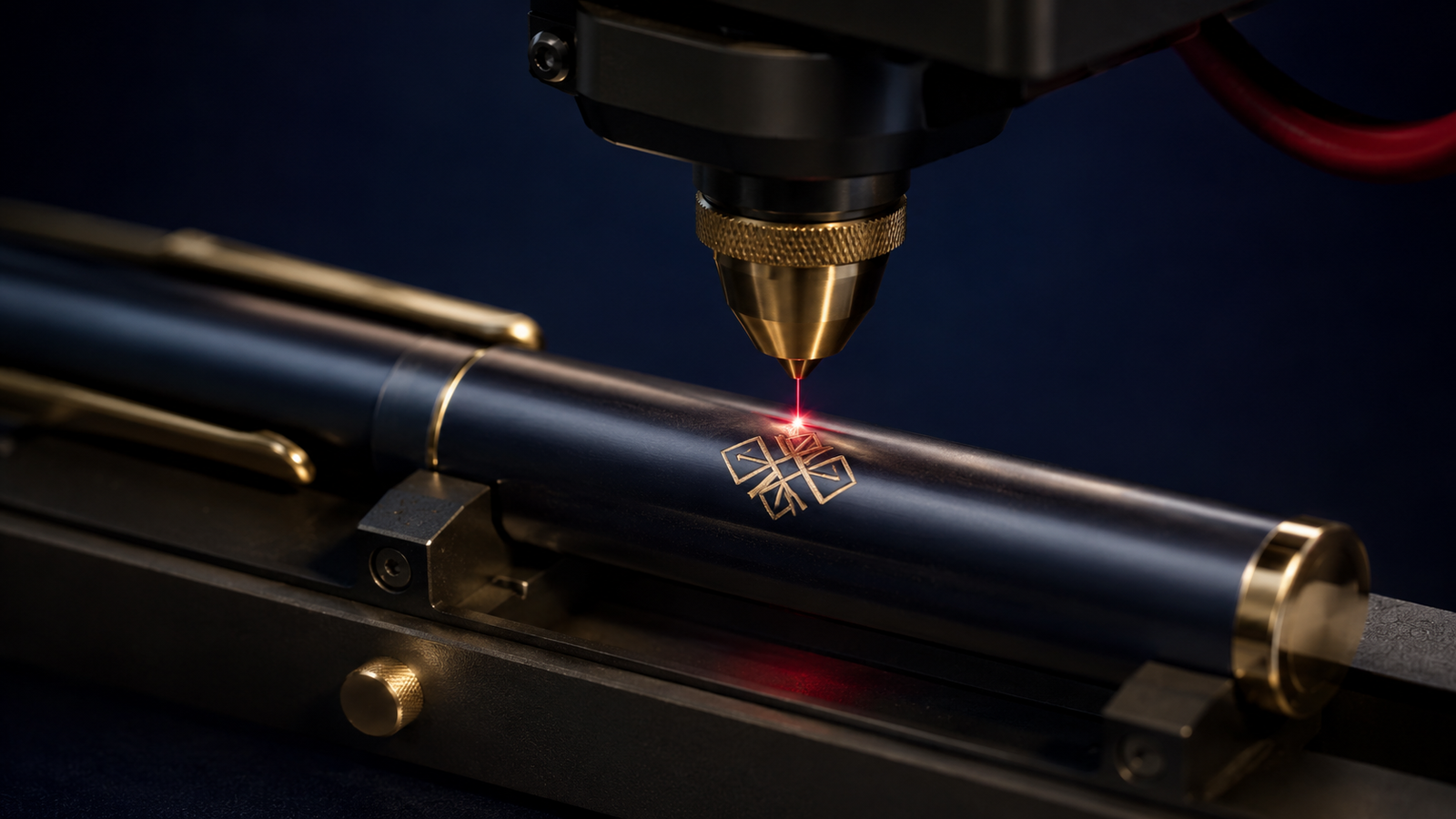 Laser engraving a corporate gift in a Dubai production facility